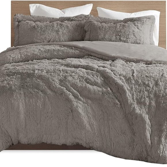 Shaggy Duvet with Quilted Box Design - Picture 9 of 15